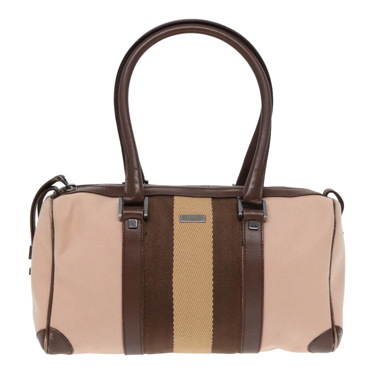 Gucci Web Pink Canvas Handbag ()