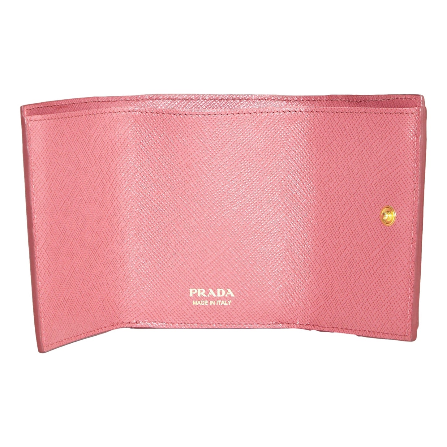 Prada Two-Toned Pink Tri-Fold Saffiano Wallet