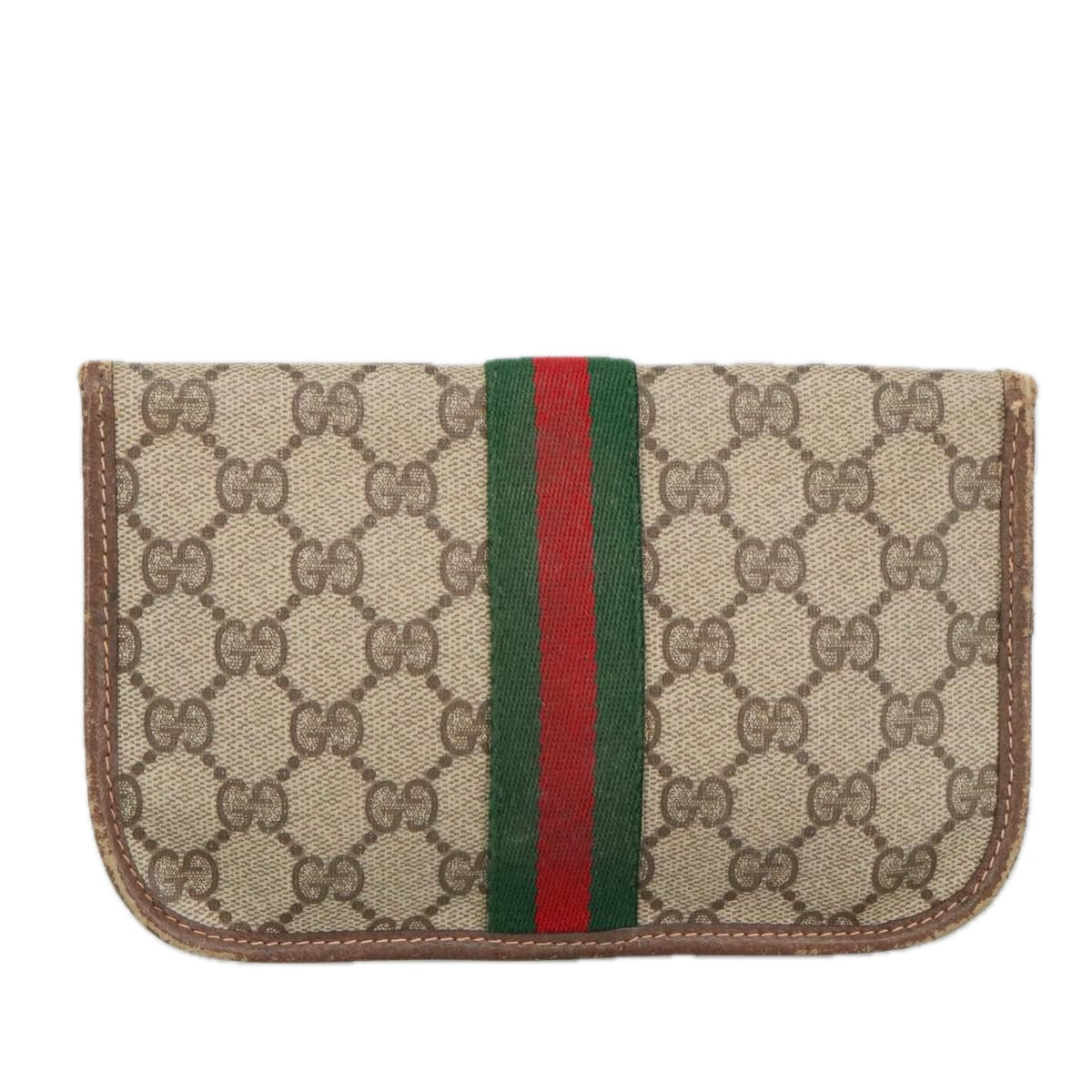 Gucci Ophidia Beige Canvas Clutch Bag