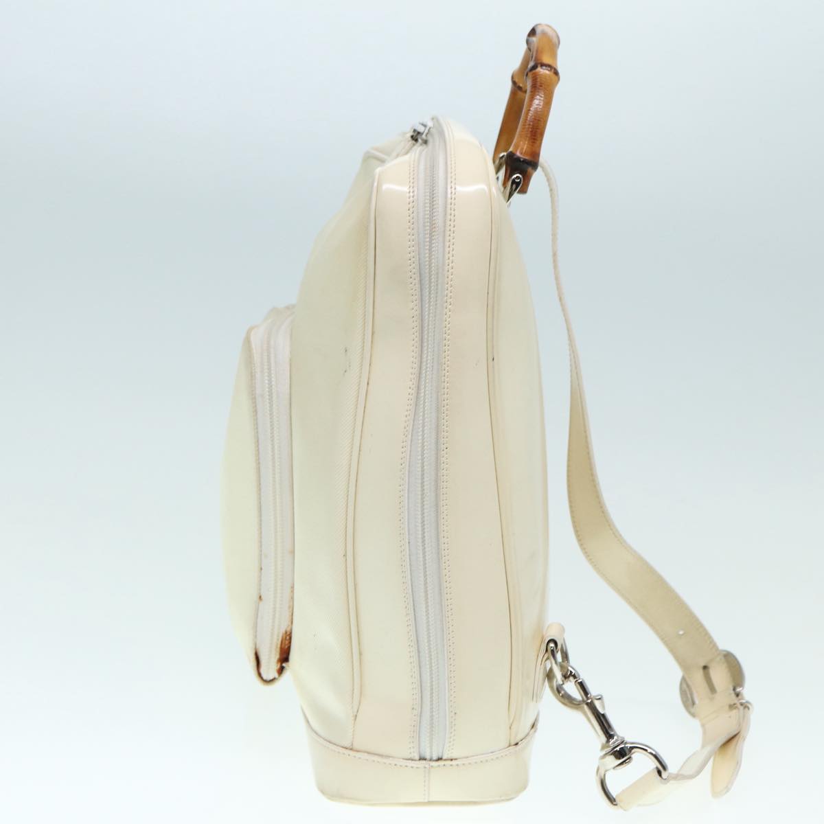 Gucci Bamboo White Leather Shoulder Bag