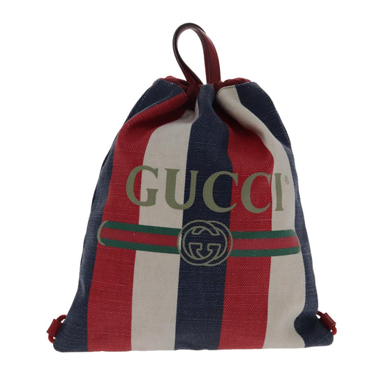 Gucci Blue Canvas Backpack Bag ()