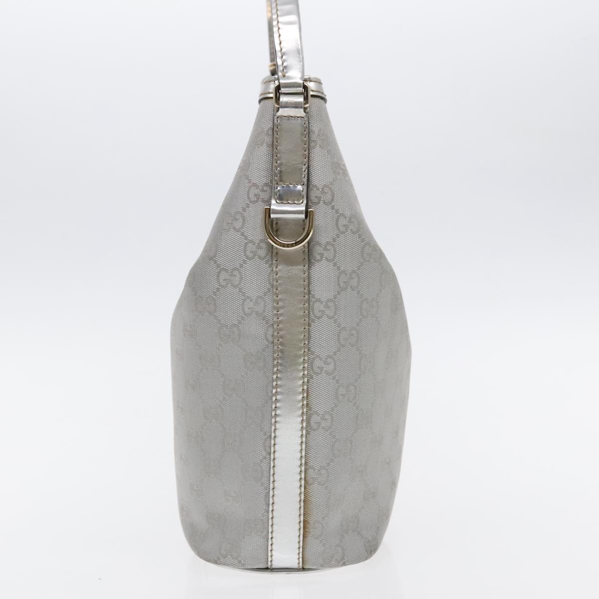 Gucci Hobo Silver Canvas Shoulder Bag