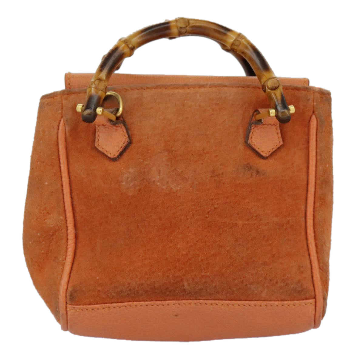 Gucci Bamboo Orange Suede Handbag