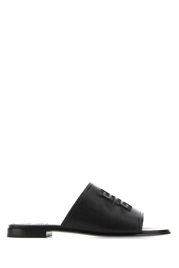 Givenchy Woman Black Nappa Leather 4G Slippers