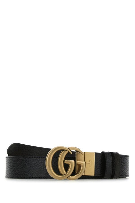 Gucci Man Black Leather Reversible Belt