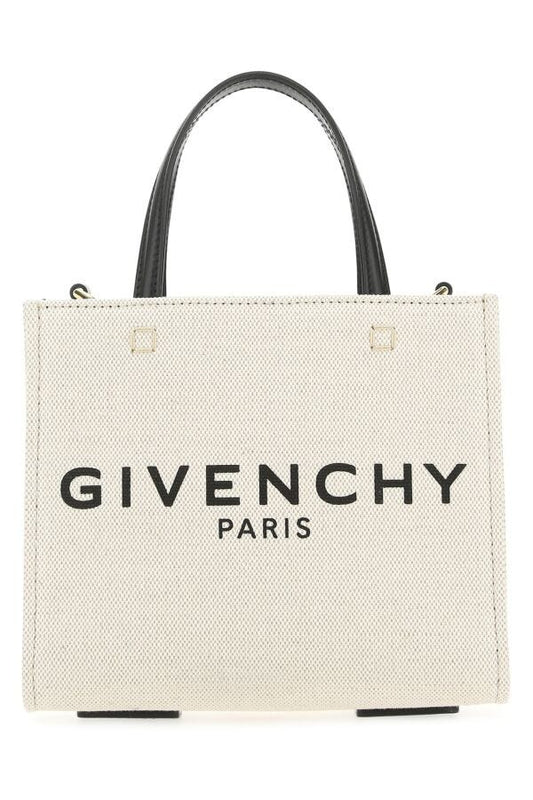 Givenchy Woman Ivory Canvas Mini G-Tote Handbag
