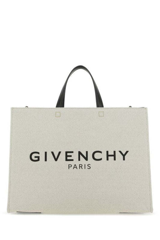 Givenchy Woman Ivory Canvas Medium G Shopping Bag
