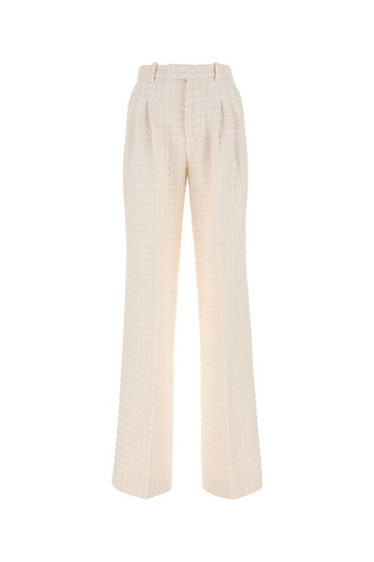 Gucci Woman Ivory Cotton Blend Pant