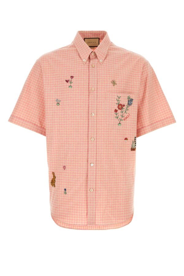 Gucci Man Embroidered Cotton Shirt