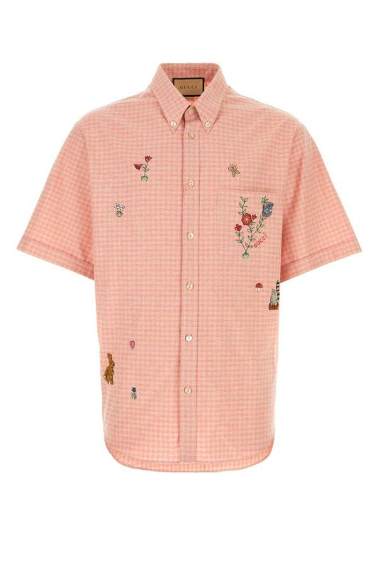 Gucci Man Embroidered Cotton Shirt