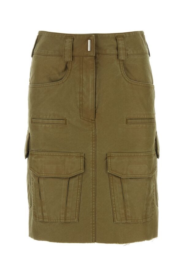 Givenchy Woman Army Green Cotton Skirt