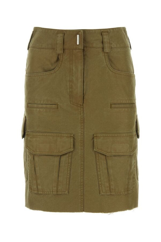 Givenchy Woman Army Green Cotton Skirt