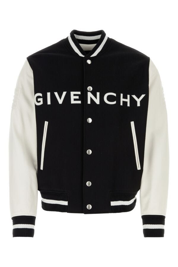 Givenchy Man Black Felt Bomber Jacket