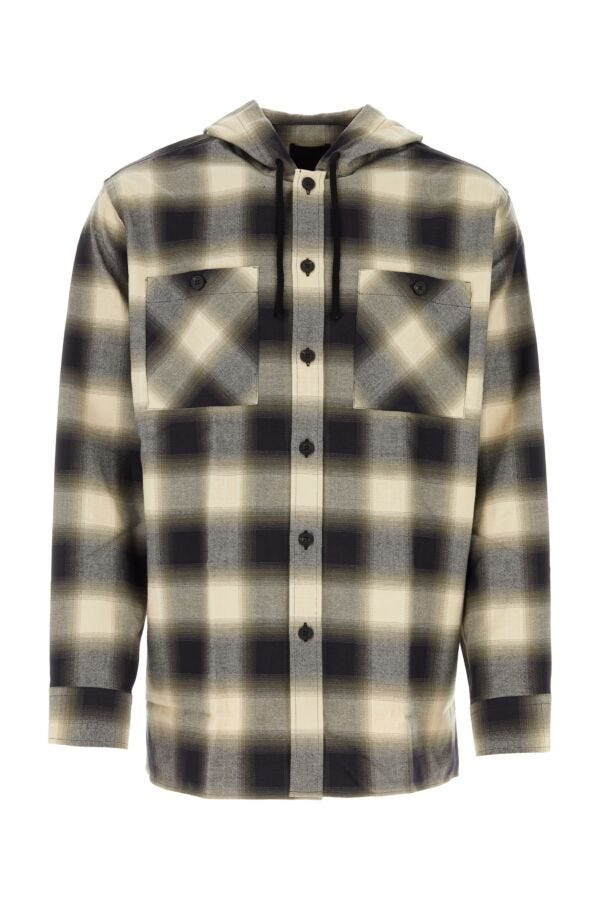 Givenchy Man Embroidered Flanel Oversize Shirt