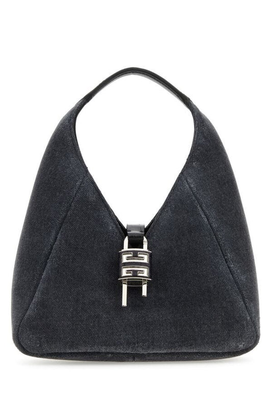 Givenchy Woman Black Denim Mini G-Hobo Handbag
