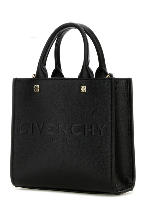 Givenchy Woman Black Leather Mini G-Tote Handbag