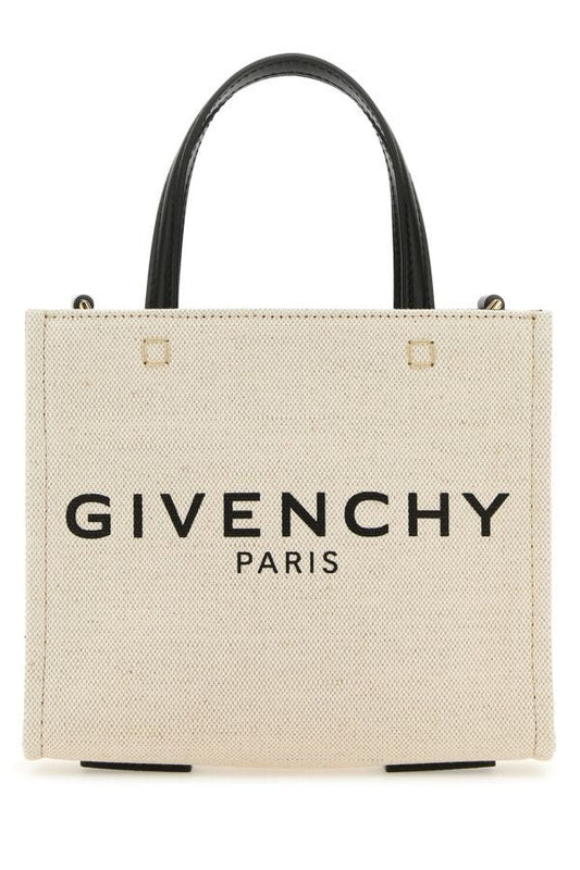 Givenchy Woman Sand Canvas Mini G-Tote Handbag