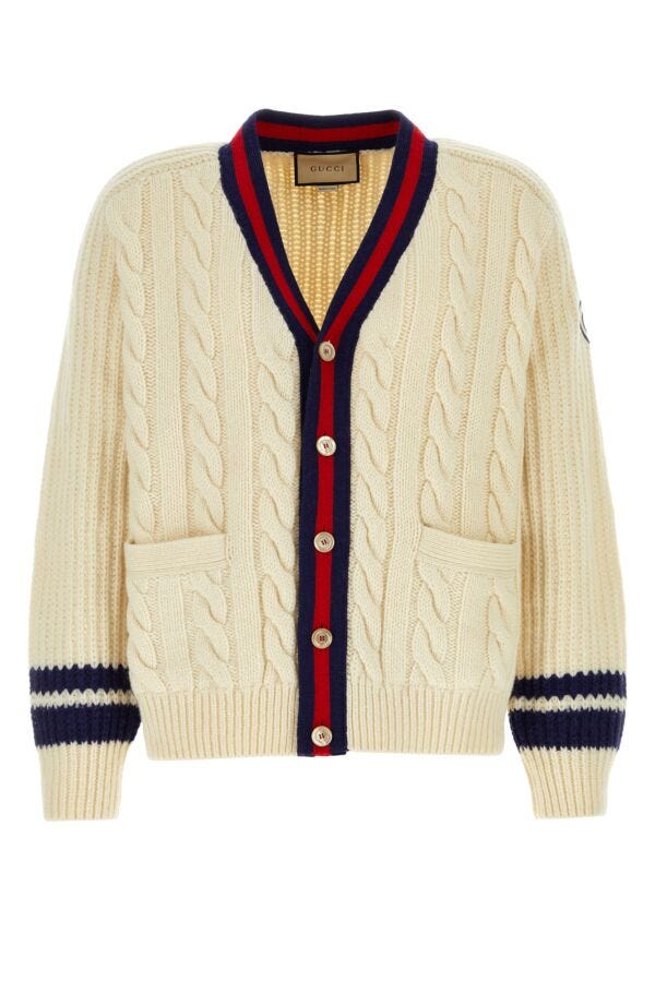 Gucci Man Ivory Wool Cardigan
