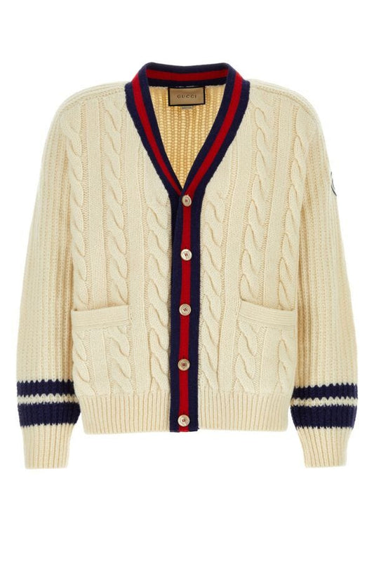 Gucci Man Ivory Wool Cardigan