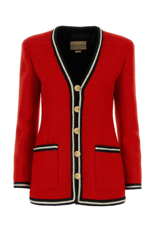 Gucci Woman Red Tweed Blazer