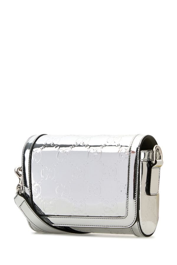 Gucci Man Silver Leather Crossbody Bag