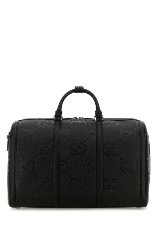 Gucci Man Black Leather Travel Bag