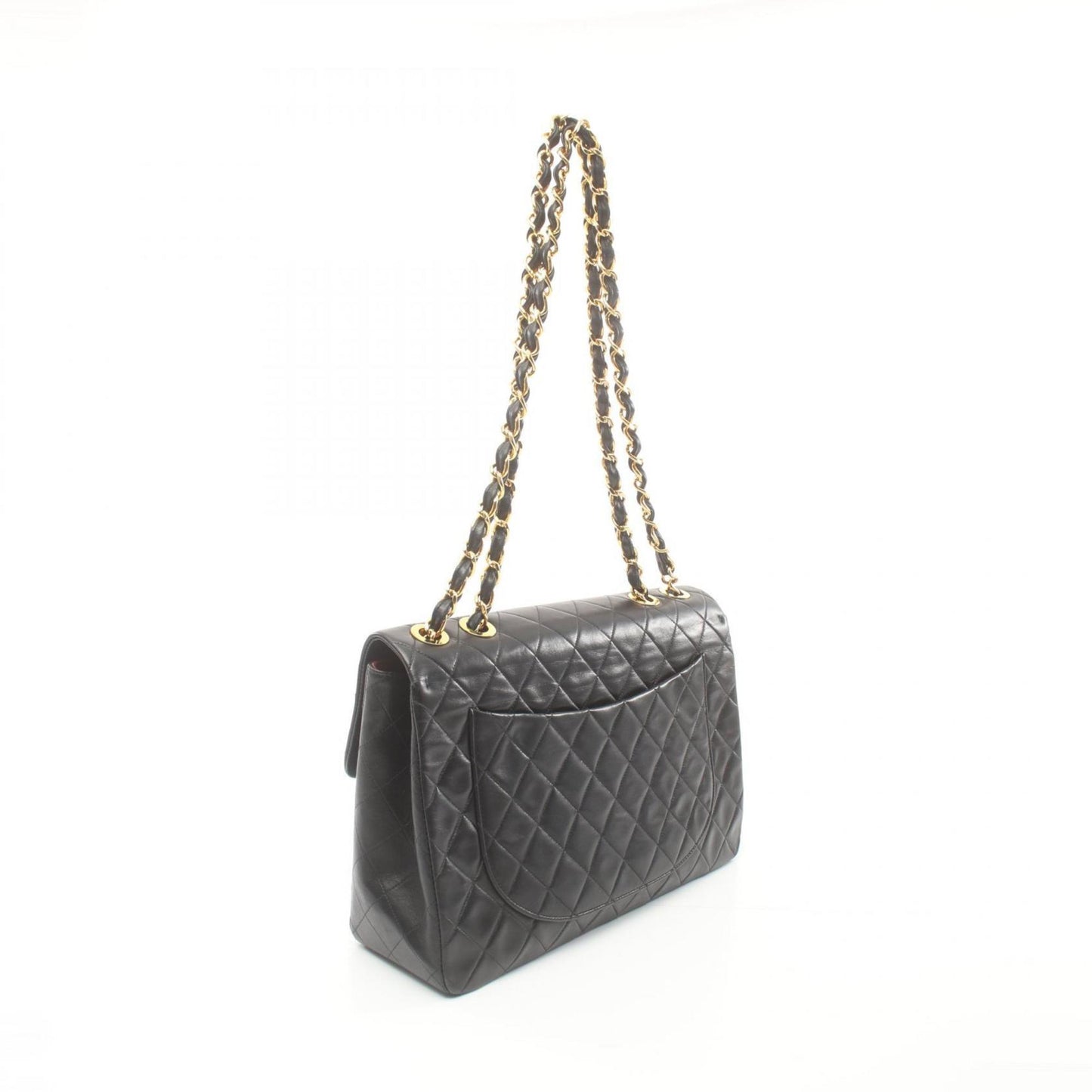 CHANEL Deca Matelasse 34 Shoulder Bag, Lambskin, Women's, Black, A01094
