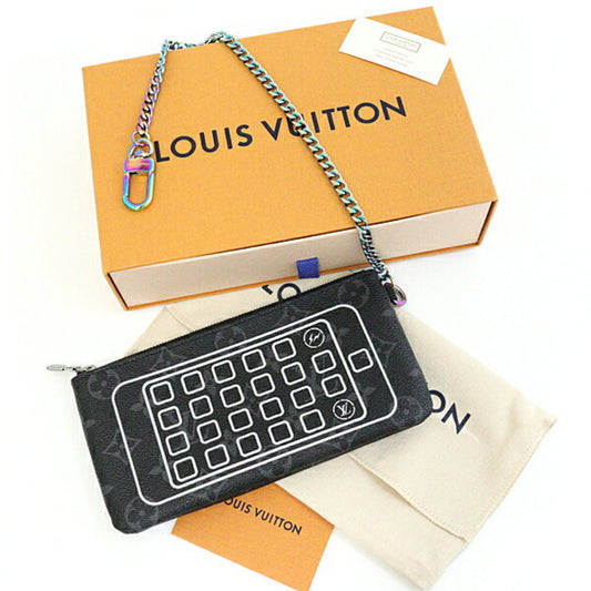 LOUIS VUITTON Fragment Collaboration iPhone Pouch M64433 Black Gray Rainbow