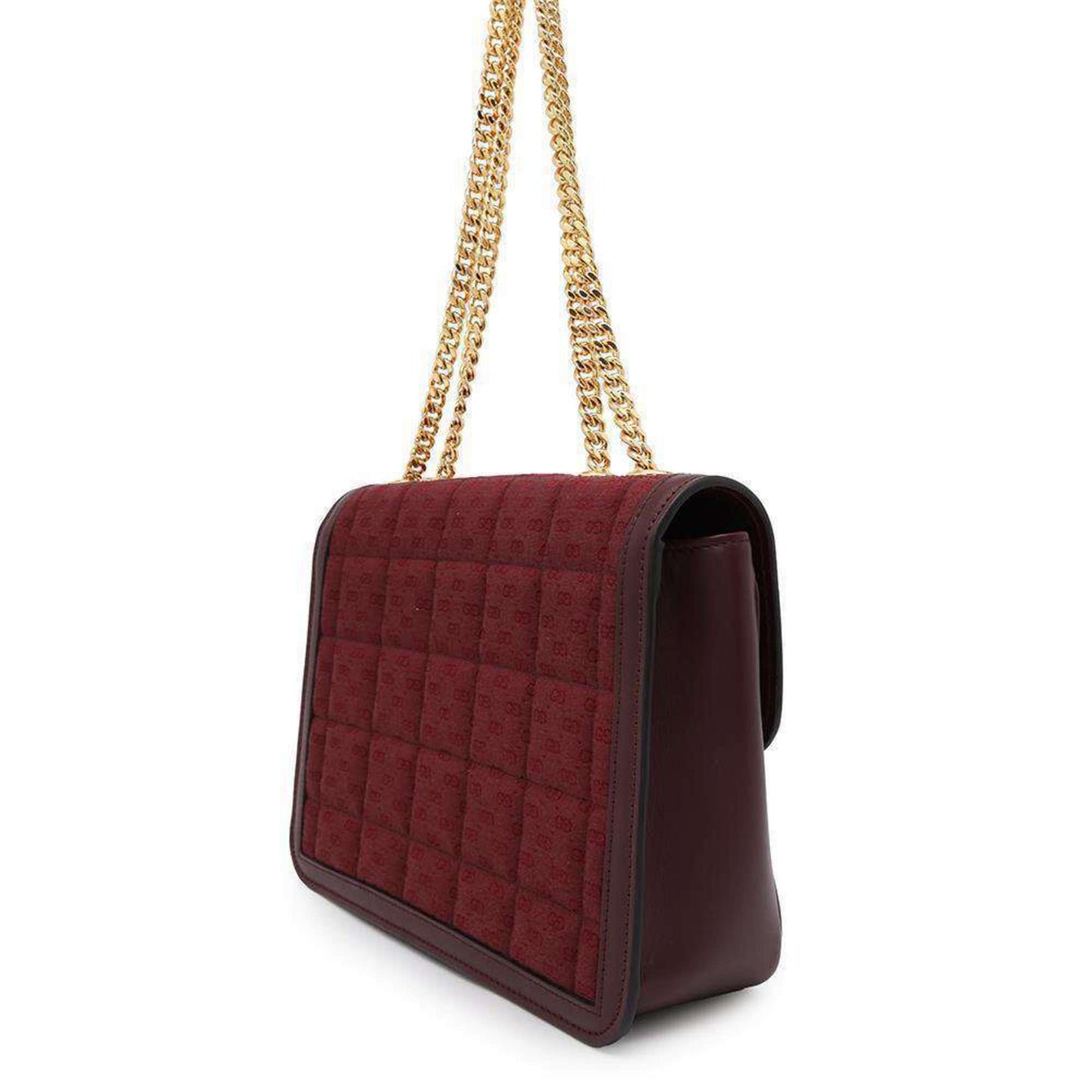 Gucci Bordeaux Gg Canvas Leather Shoulder Bag