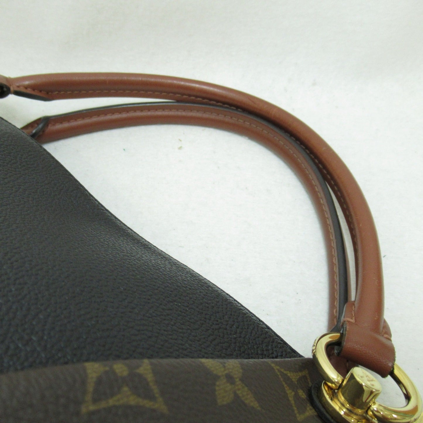 LOUIS VUITTON V Tote MM Shoulder Bag Brown Black Monogram PVC coated canvas M43948