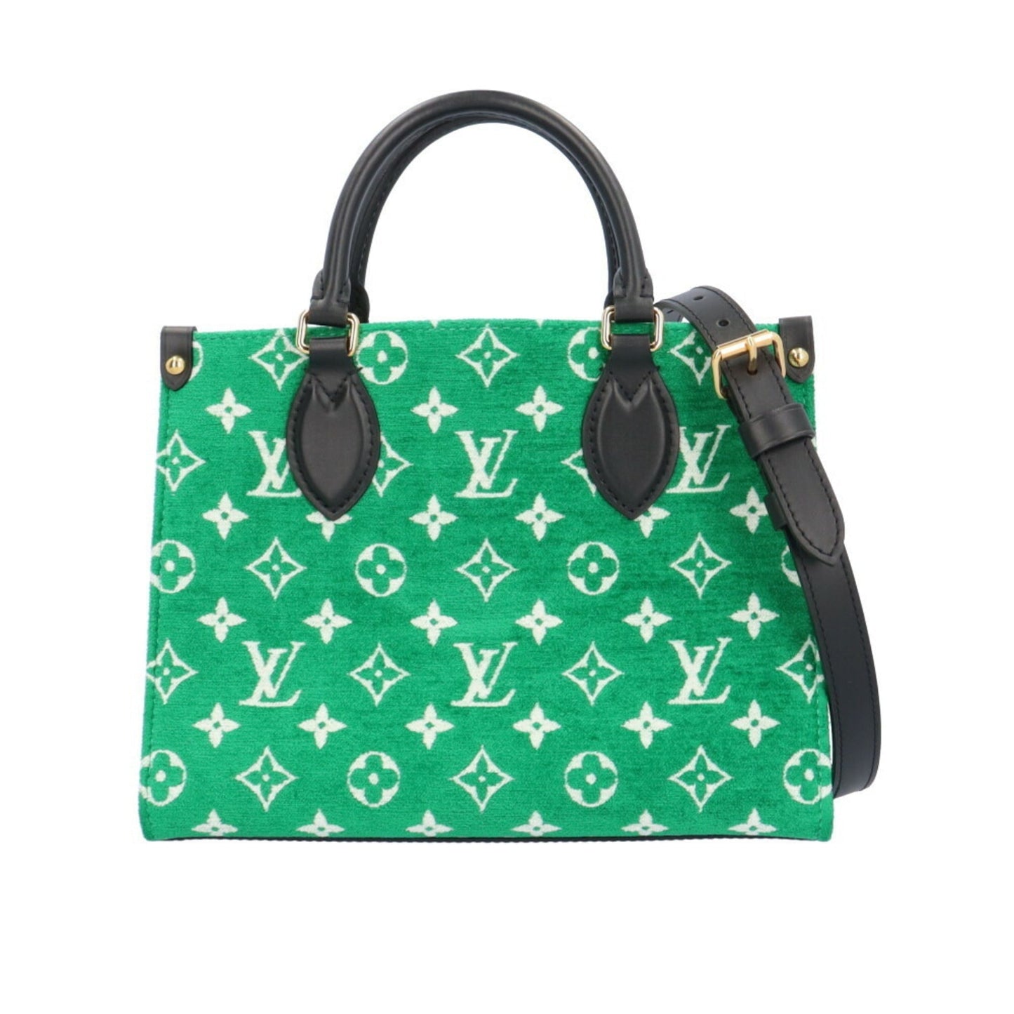 LOUIS VUITTON On the Go PM LV Match Shoulder Bag Leather M46216 Green Women's