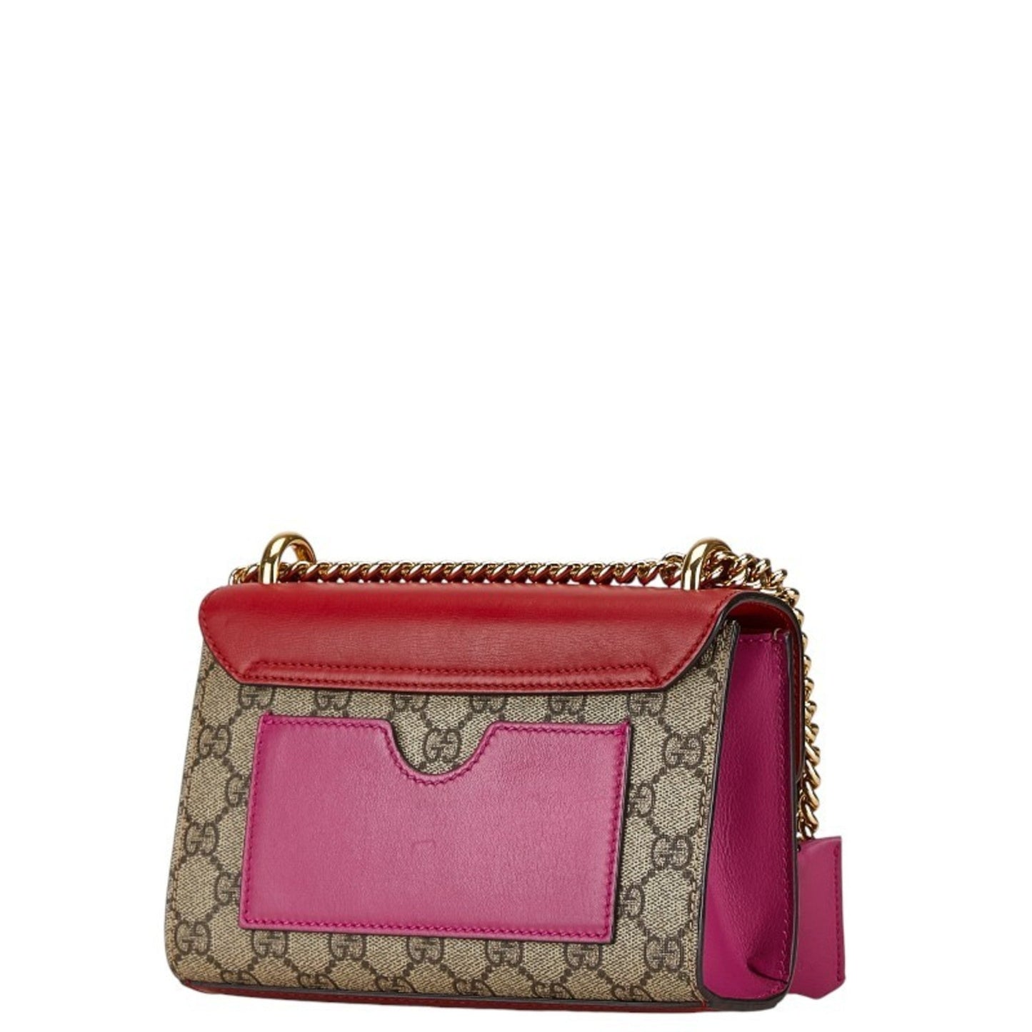 Gucci Beige Red Color Pvc Leather Shoulder Bag