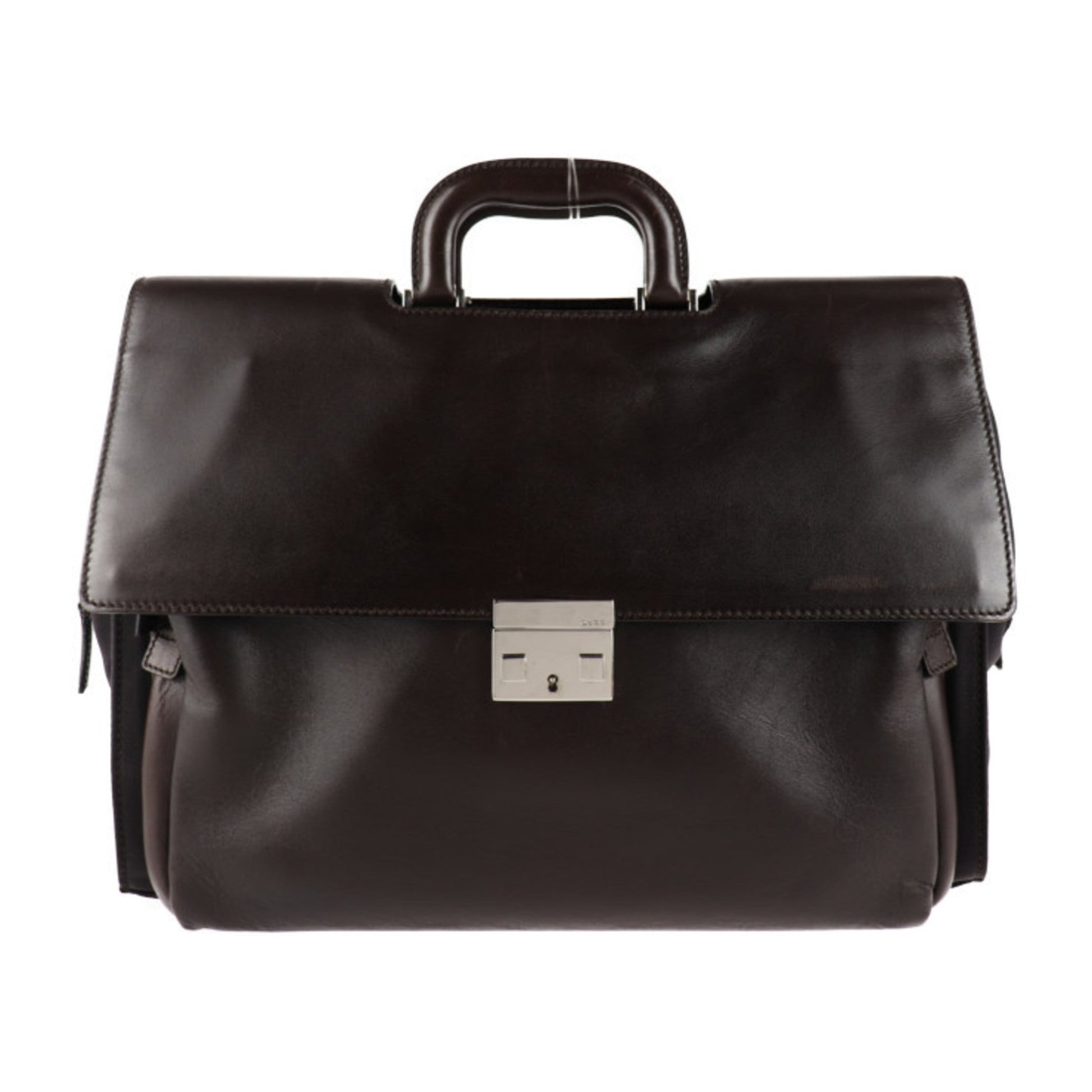 Gucci Brown Leather Handbag Shoulder Bag Tote Bag ()