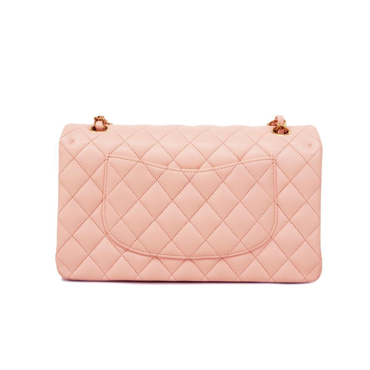 Chanel Shoulder Bag Matelasse W Flap Chain Lambskin Pink Champagne Women's
