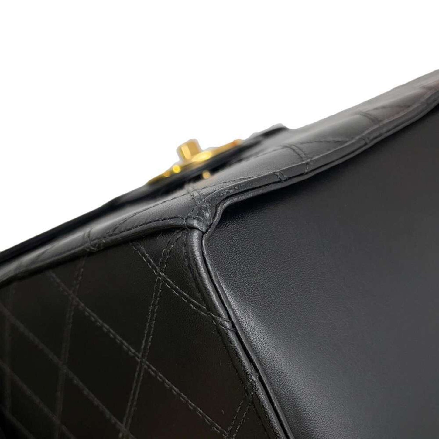 Chanel Vanity Bag Matelasse Coco Mark Bicolor Lambskin CHANEL 2way Shoulder Hand Black