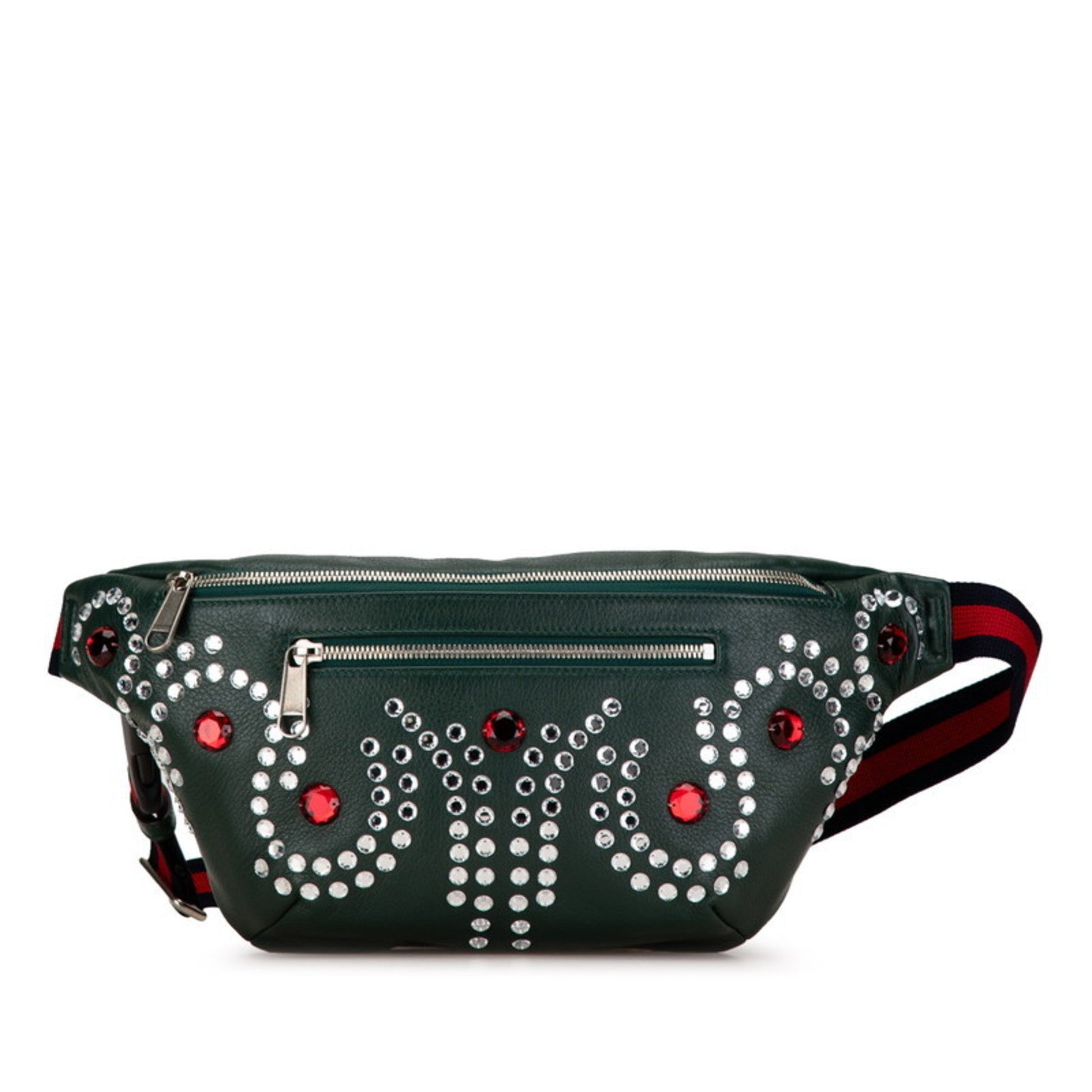 Gucci Moss Green Multi-Color Leather Sling Bag ()
