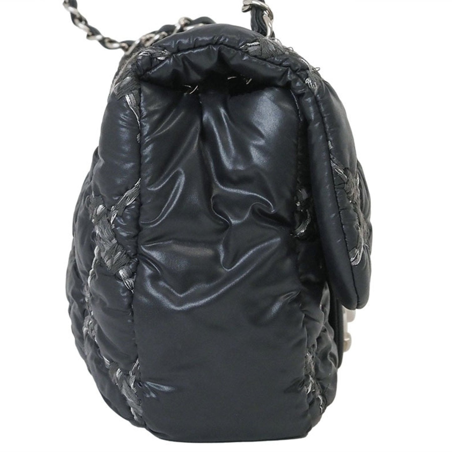 Chanel Parisian Shoulder Matelasse Bag Black A50629 Women's Nylon Chain CHANEL