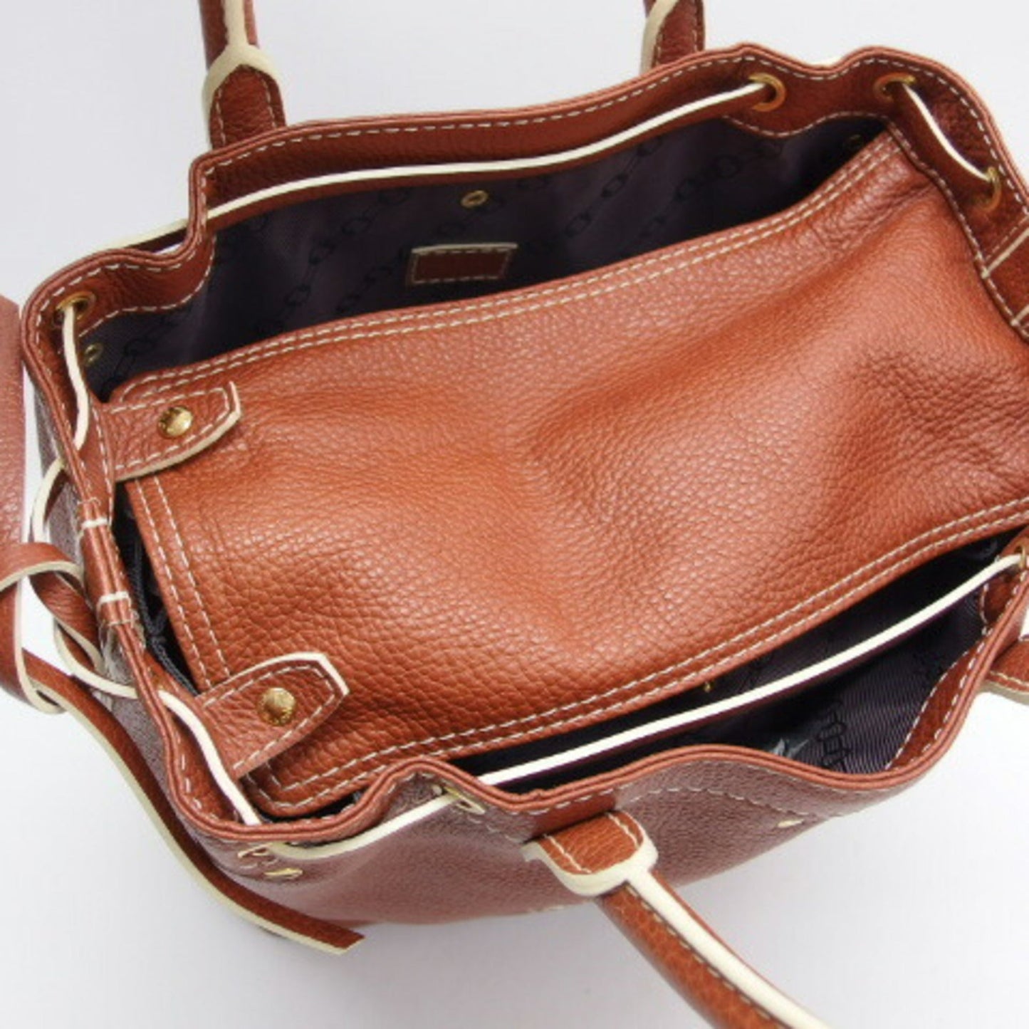 Louis Vuitton shoe bag tote Tobaco leather reddish brown