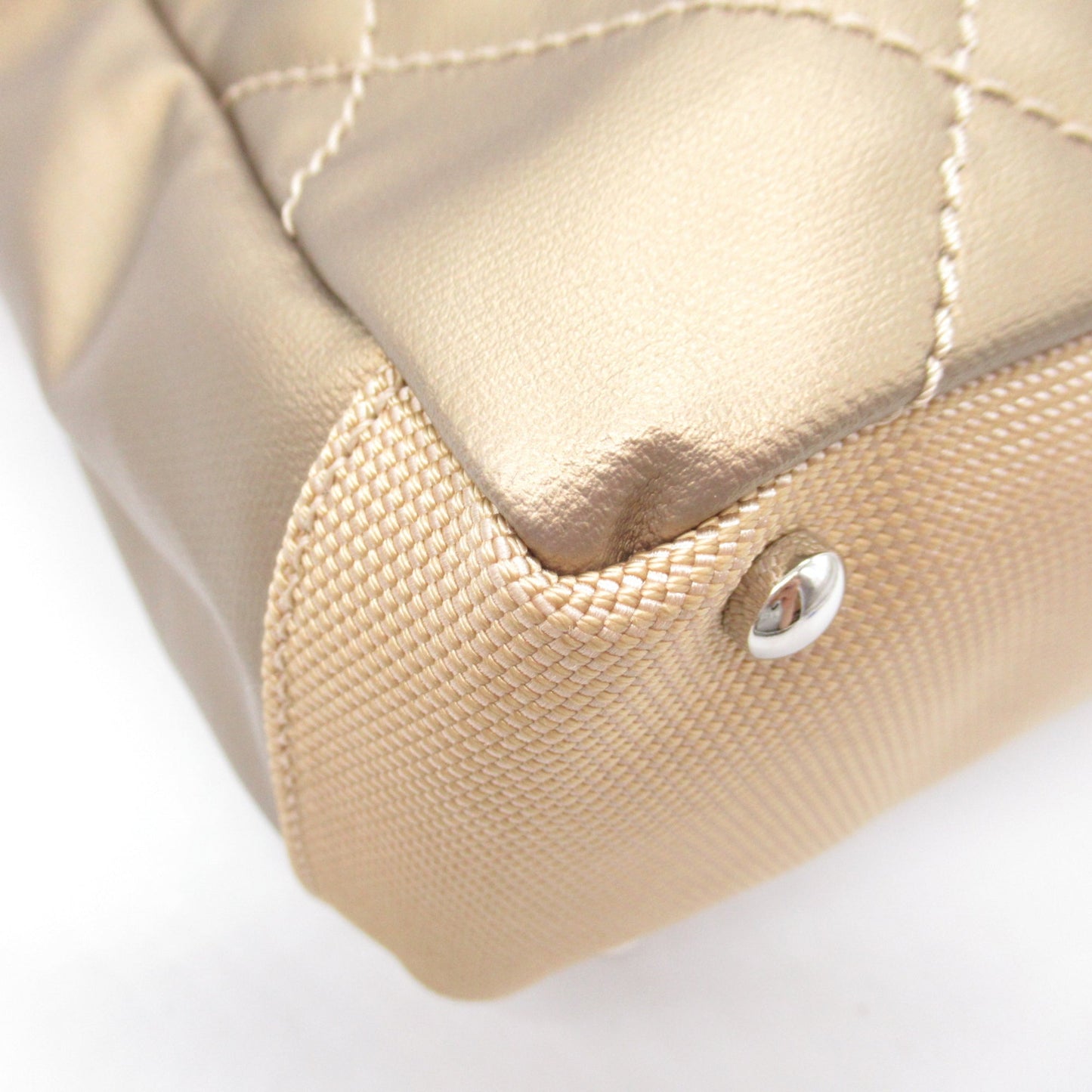 CHANEL Paris Biarritz Tote PM Tote Bag Gold canvas Coated canvas