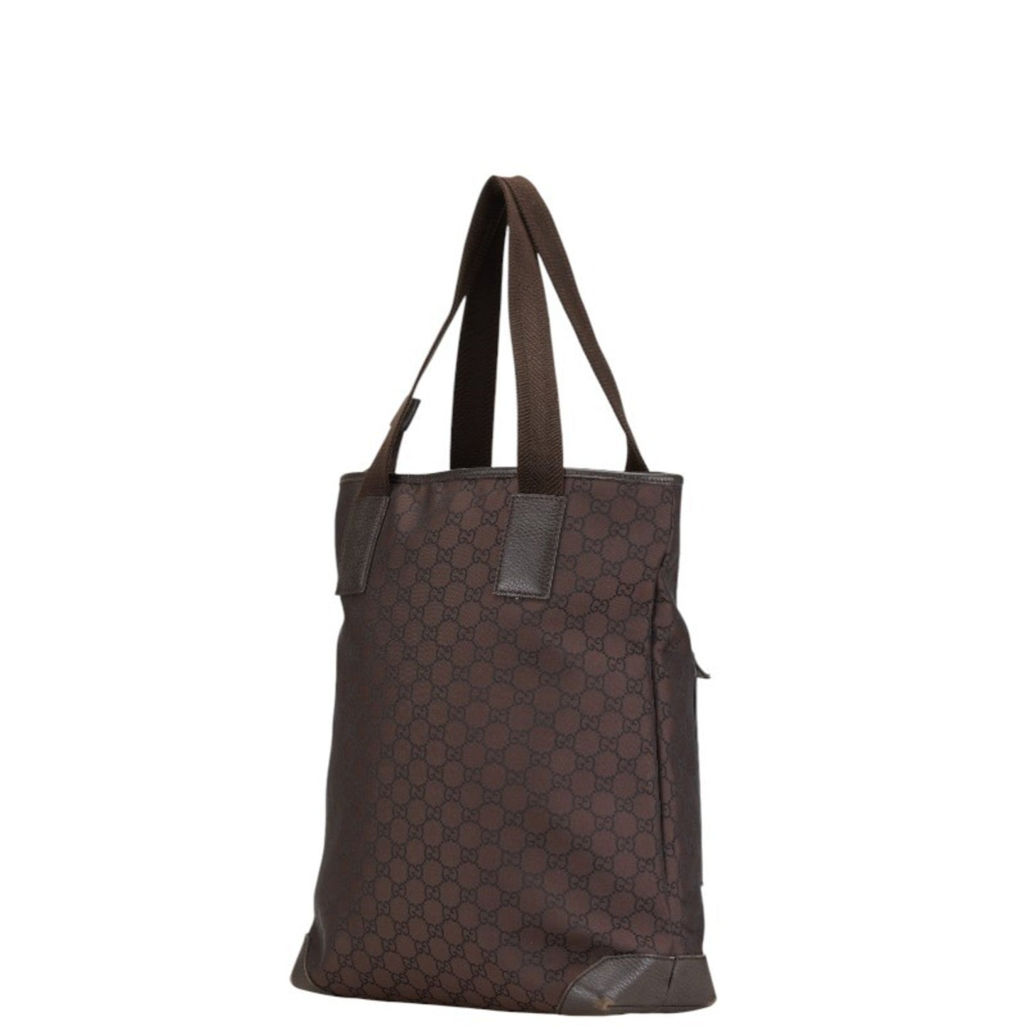 Gucci Brown Canvas Leather Shoulder Bag Tote Bag