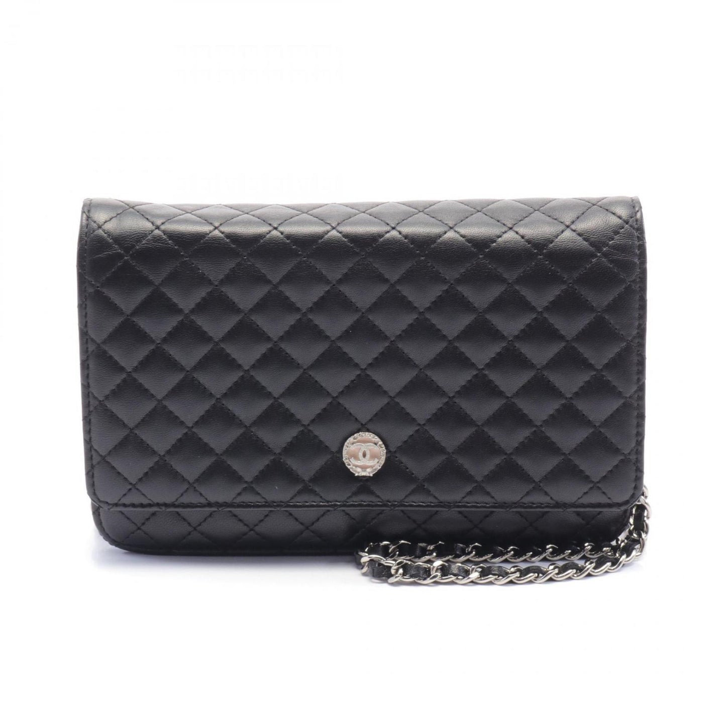 CHANEL Micro Matelasse Shoulder Bag, Lambskin, Women's, Black