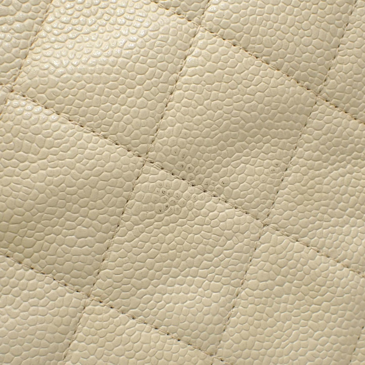 Chanel Tote Bag Matelasse Women's Ivory Caviar Skin Coco Mark Leather