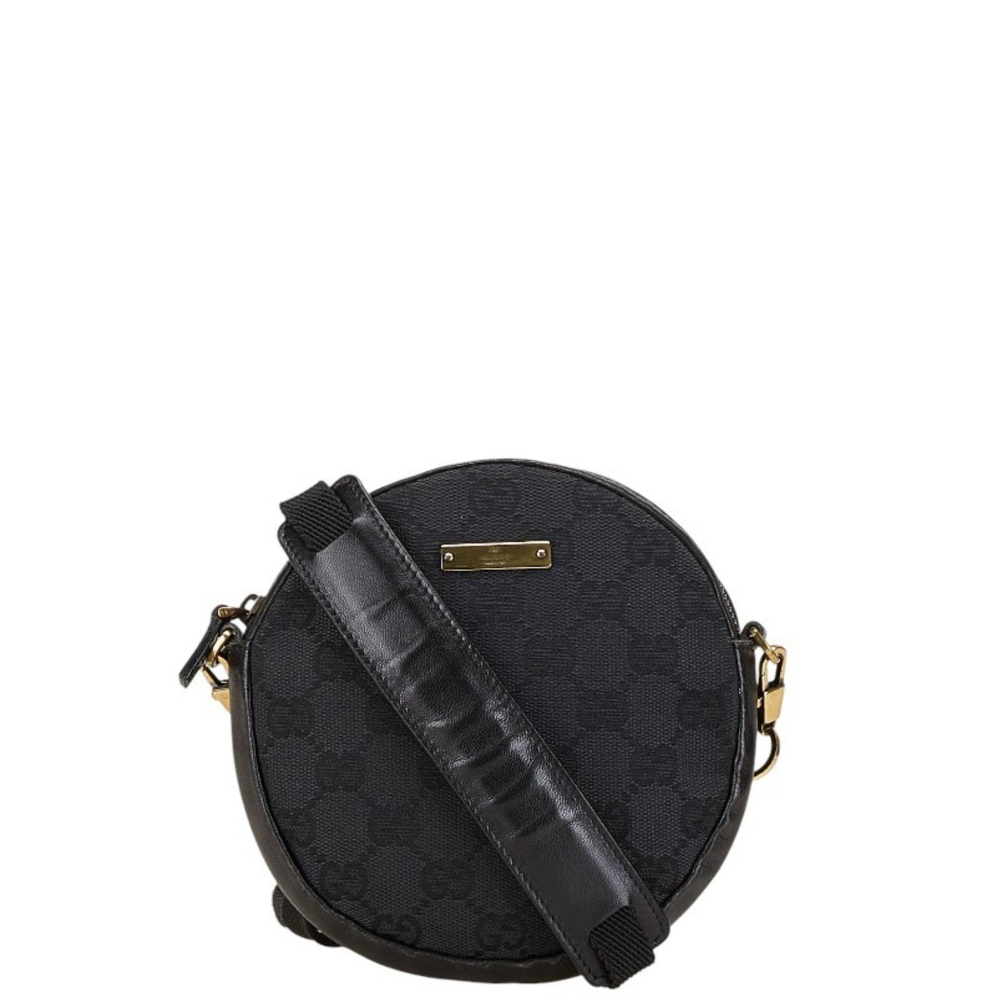 Gucci Black Canvas Leather Shoulder Bag ()
