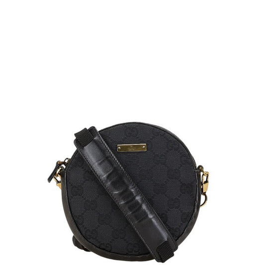 Gucci Black Canvas Leather Shoulder Bag ()