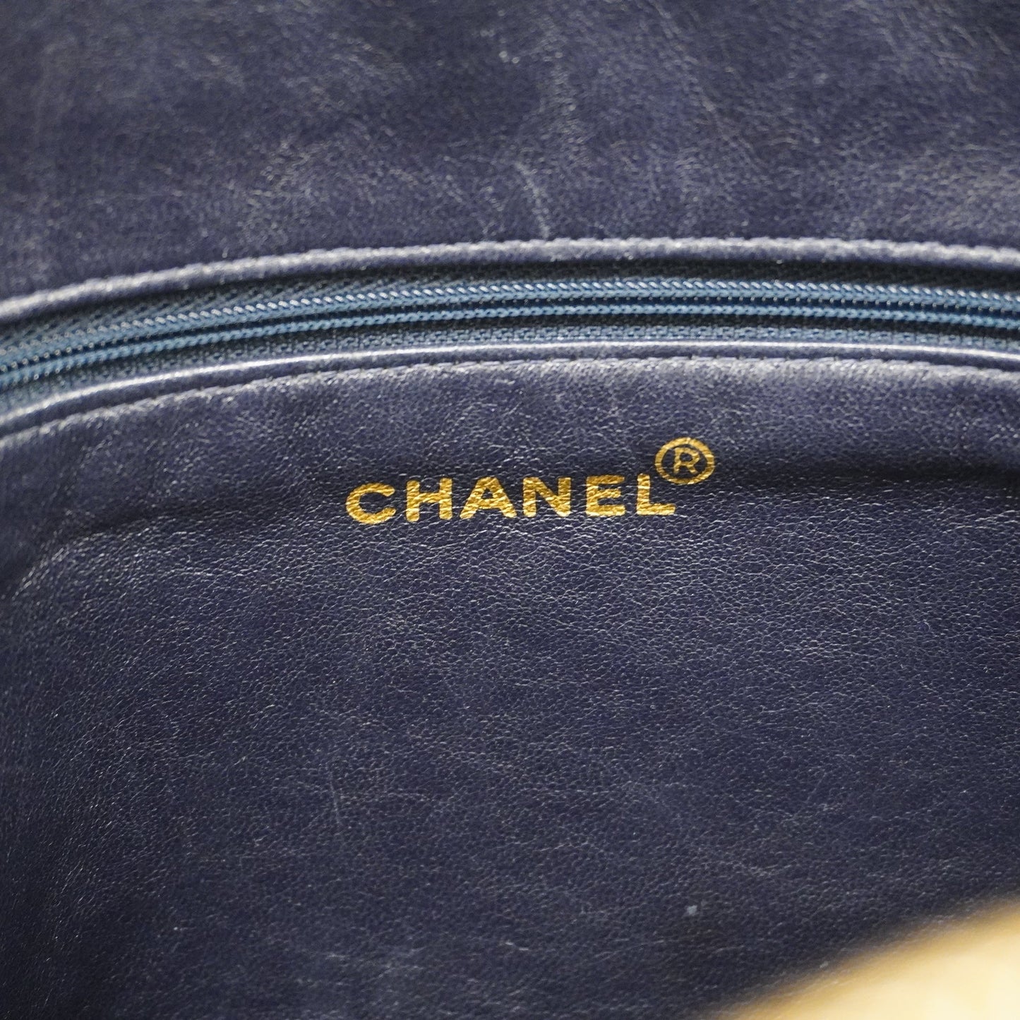 ChanelAuth  Tote Bag Cambon Line Women's Leather Tote Bag Navy