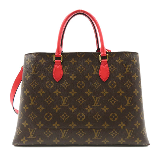 LOUIS VUITTON Flower tote Brown Red Coquelicot Monogram PVC coated canvas M43553