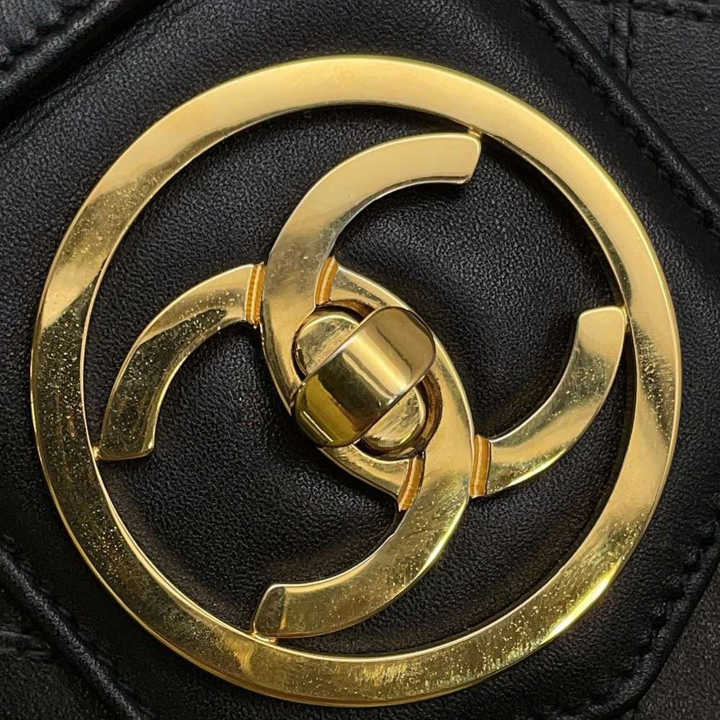 Chanel Vanity Bag Matelasse Coco Mark Bicolor Lambskin CHANEL 2way Shoulder Hand Black