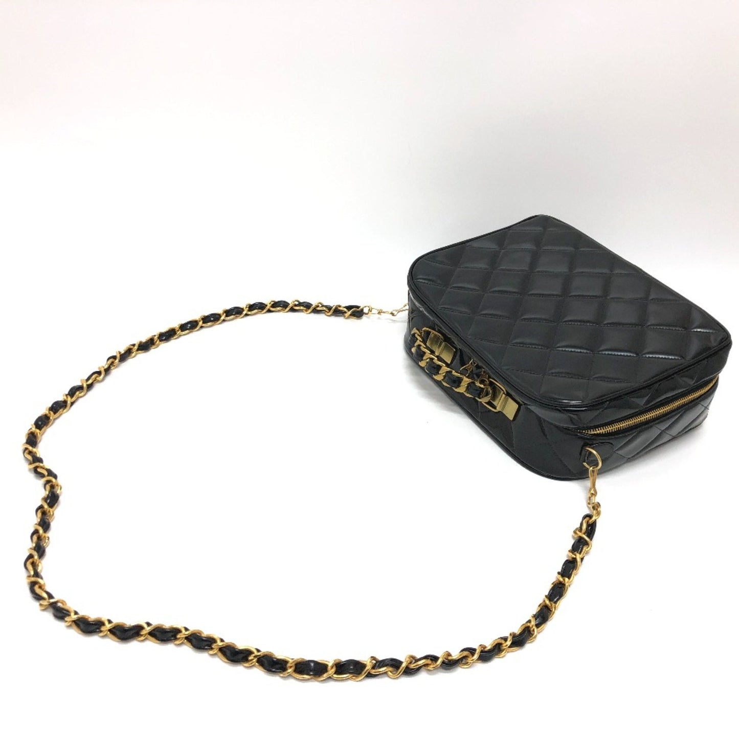 Chanel Matelasse 2WAY Bag Shoulder Crossbody Hand Bag Black GoldHardware