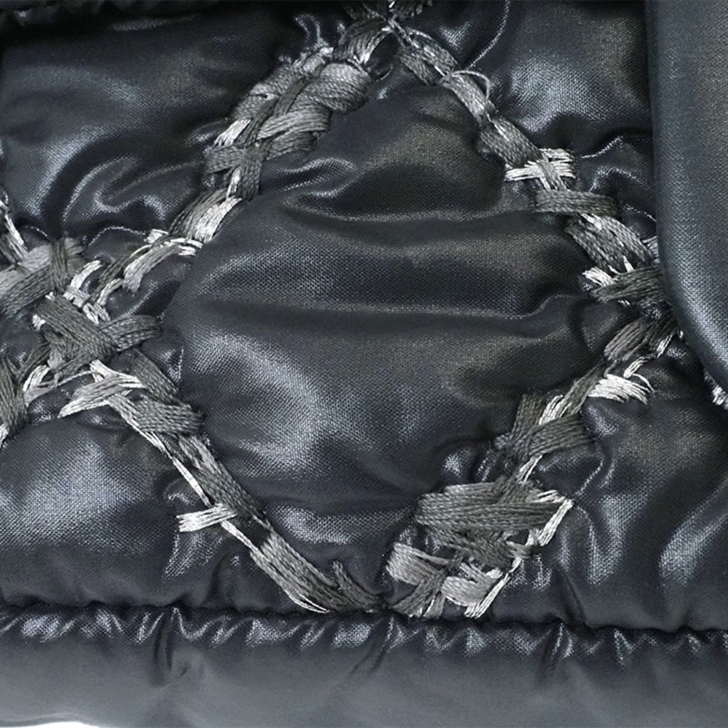 Chanel Parisian Shoulder Matelasse Bag Black A50629 Women's Nylon Chain CHANEL