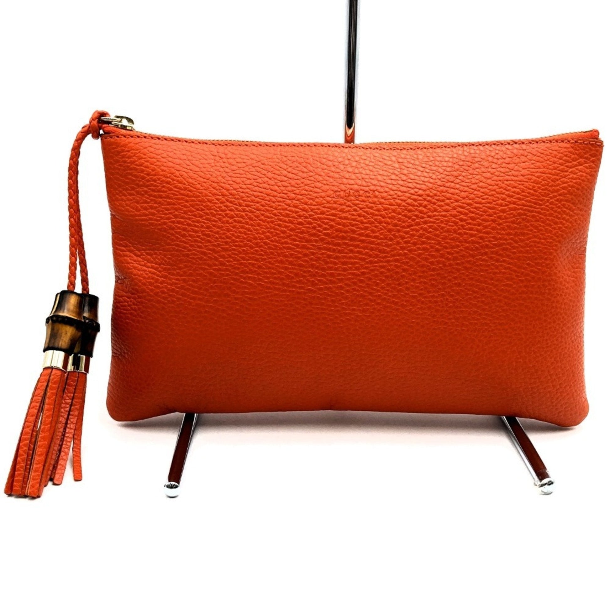 Gucci Orange Leather Pouch ()